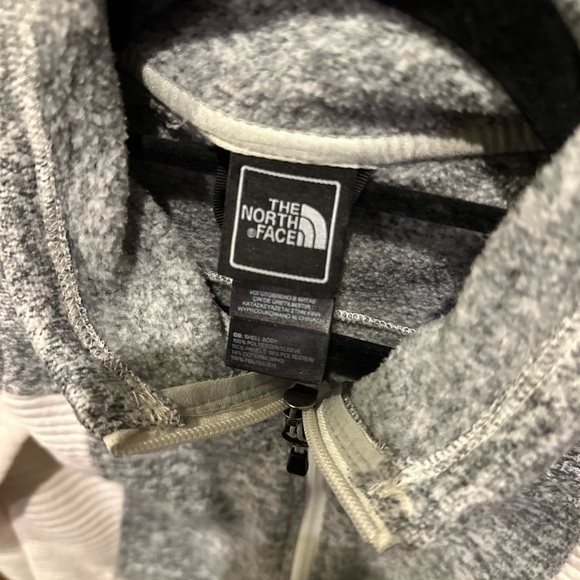 The North Face Women's Small Knit Fleece Jacket White Grey Marbled Full Zip - Picture 5 of 13